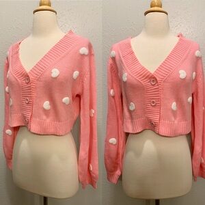 Dolls Kill Sugar Thrillz Valentines Heart Sweater Pink